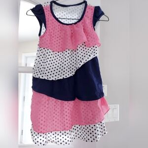 Youth Pink and Blue Polka Dot Dress